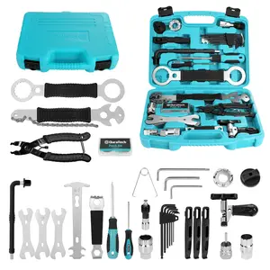 #Summervibes DURATECH 41 Pieces Bike Repair Tools, Complete Bike Tools Kit with Storage Box, Mountain Bike Maintenance Tools, for Mountain, Road, and Park Bicycle with Chain Riveter, Tire Levers, Crank Puller