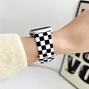 Adjustable Silicone Watch Band for Apple Watch S11/s10/9/8/7/6/5/4/3, Fits 49mm-38mm, Polka Dot Design, Durable Daily Wear