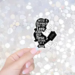 Nose Stuck in a Book Sticker, Belle sticker, BookTok, Vinyl Sticker for Bookish, Laptop, Tumbler, Water bottle