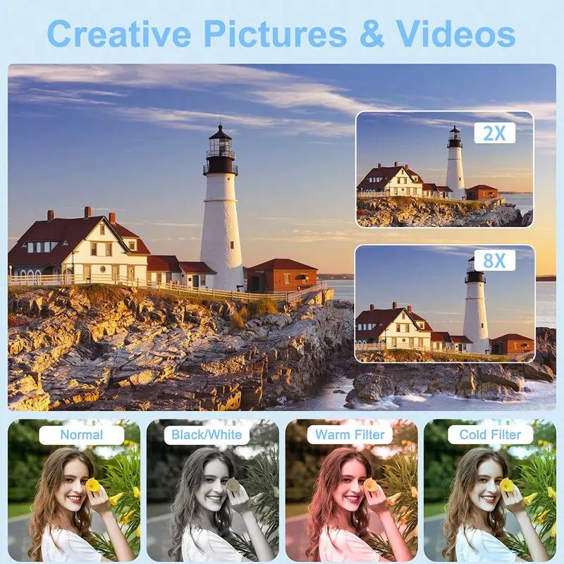 Digital Camera for Photography Vlogging Video Camera with 2.4'' Screen 64GB SD Card Point, Shoot Compact Travel Vintage Cameras excellent gift for Birthday and Back-to-School Gift, Christmas Gift