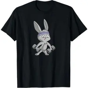 Funny Rabbit Bunny Weight-Lifting Gym Workout T-Shirt