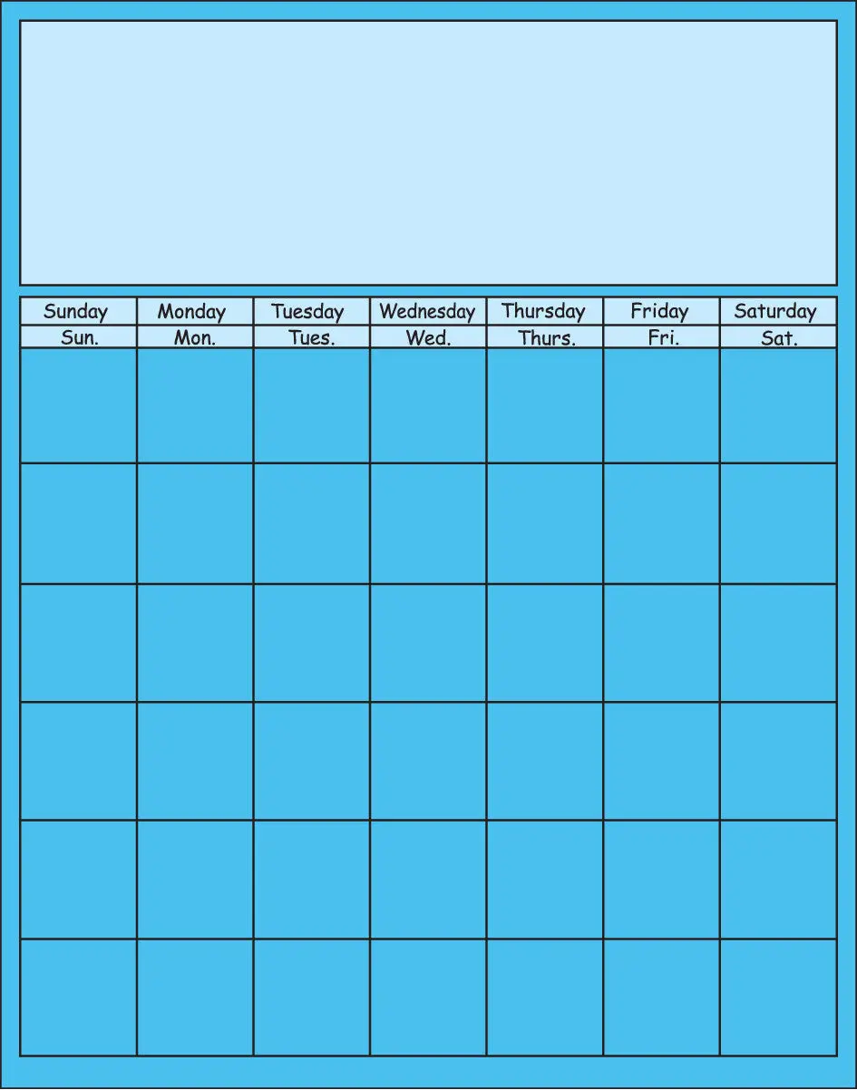 SHAPES ETC. Blank Vertical Calendar Set of 3 Blue