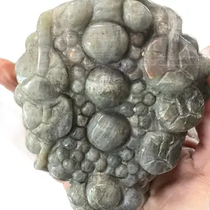 Lela's GemStoneZ 1.42 LB Natural Labradorite Money Frog Carving Collector Wealth Guardian Polished One-of-a-kind Symbolic Object crystal decor decoration crystal