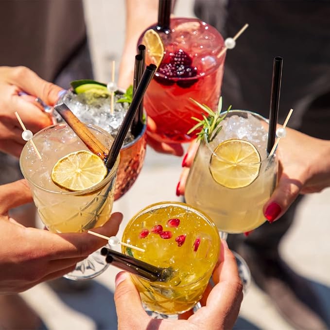 120 PCS White Pearl Cocktail Picks 4.7 Inch Bamboo Toothpicks for Appetizers, Drinks & Elegant Party Food Presentation