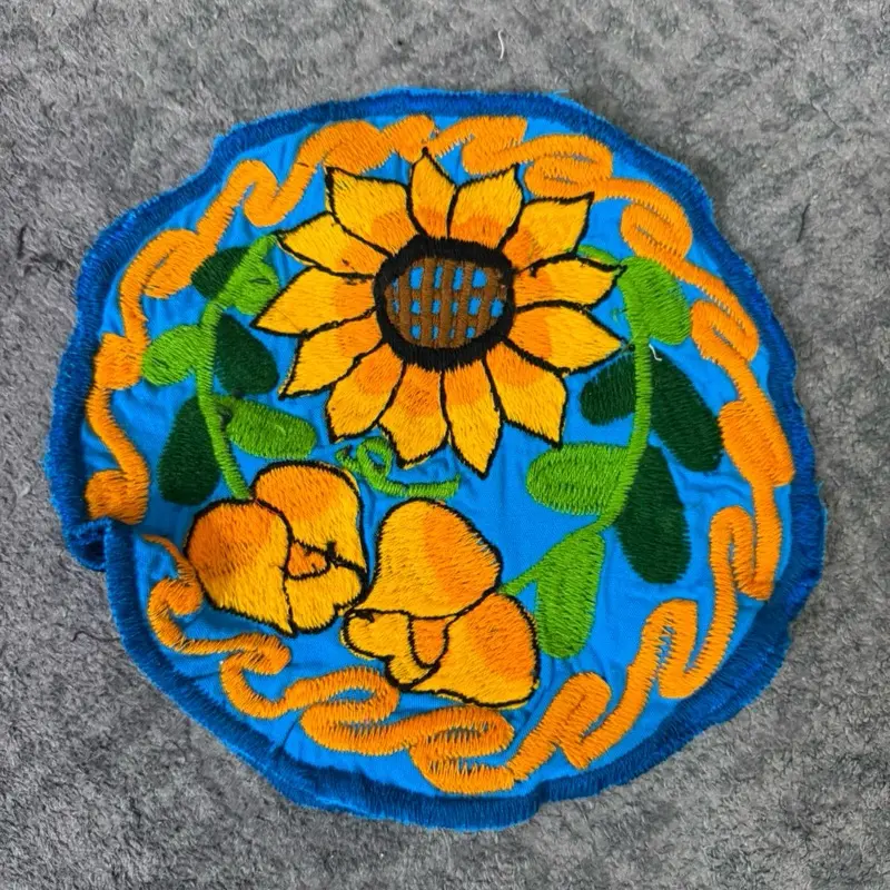 Tortillero Bordado Round Floral Design Embroidered Tortilla Warmer for Home Use