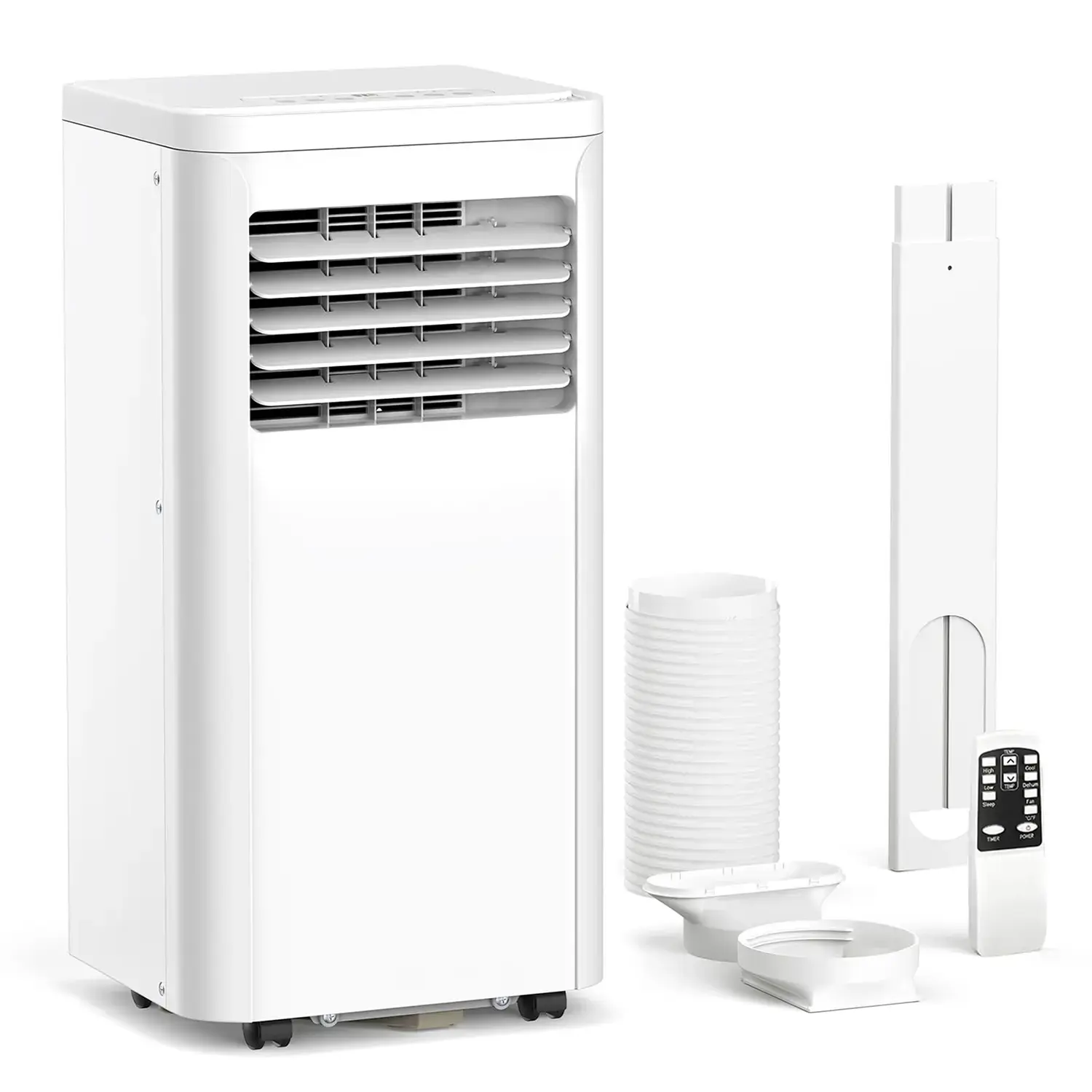 ZAFRO Portable Air Conditioner - 4 In 1 Residential Home AC Unit, Portable AC Units for Rooms Up to 450 Sq. Ft., Kitchen Use, Cooling, Dehumidifier, Fan Modes, Remote, Sleep Mode, 24H Timer, Washable Filters, 13.4x11.8x27 Inch, Stay Cool