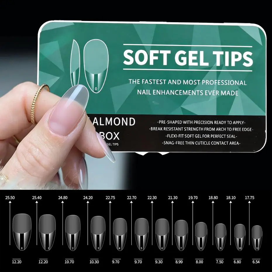 550pcs Translucent Frosted Nail Tips Soft Almond Coffin Square Acrylic Soft Full Cover False Nails Matte Press On Nails Manicure