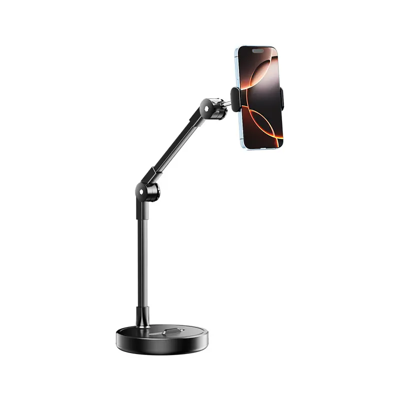 360-Degree Rotating Adjustable Cell Phone Stand with Articulating Arm, Overhead Video Mount for iPhone Recording, Modern Streaming Equipment, Gift for Mom, Live Stream