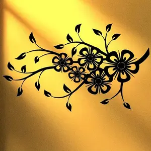 Flower Pattern Wall Art, Metal Wall Decor, Wall Hanging Decor for Home Garden Office Outdoor, Ideal Gift for Flower Lovers