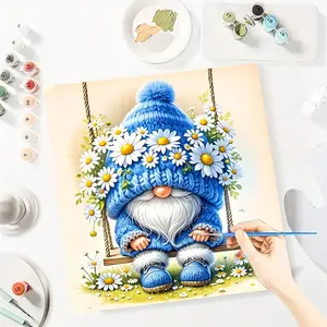 Gnome Paint by Numbers for Adult,Paint by Number Kit for Beginners,DIY Acrylic Paint Canvas Painting Kits Art ,Home Wall Decor Gift for Her, 20x20 inch(Without Frame)