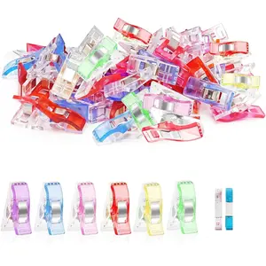 50-Pack High-Quality Plastic Clips for Sewing & Patchwork, Various Colors Handmade Tools, Ideal for Crafting Projects