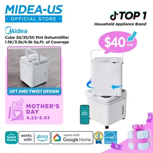Midea Cube 20 Pint Dehumidifier for Basement and Rooms at Home, Smart Control, ENERGY STAR Efficient, Includes Drain Hose, Mother’s Day