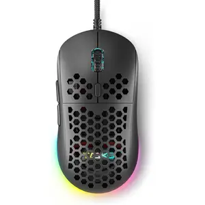 M1SE Wired Gaming  with Honeycomb Shell, 12800DPI Optical Sensor, 6 Programmable Macros, Software Support for Custom Key Config, and RGB Settings for Windows 7/8/10/XP, Vista, Linux-Black