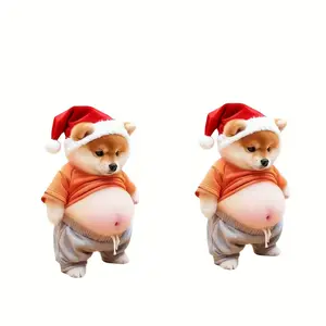 3D Christmas Stickers Set, Cute Dog Design, Perfect for Water Bottle & Phone Case Decoration, Collectible Decorative Artwork