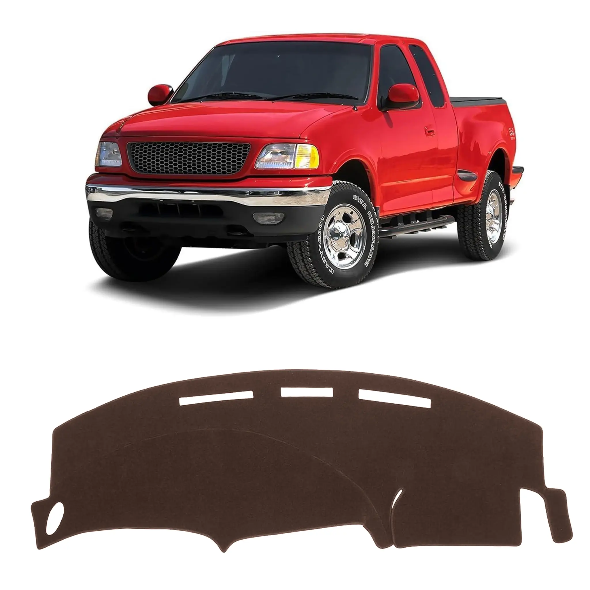 KUST Black Polyester Anti-Slip Custom-Fit Car Accessory Dashboard Cover Mat, Compatible with Ford F-150 (1997-1999,2001-2003) & Ford Expedition (1997-2002)