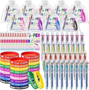 36 Sets Graduation Party Gifts Bulk for Student, Star Silicone Bracelets Set with 6 in 1 Multicolor Retractable Ballpoint Pens for Elementary Middle School Graduate Ceremony End of The Year Favors Class Friendship Souvenirs