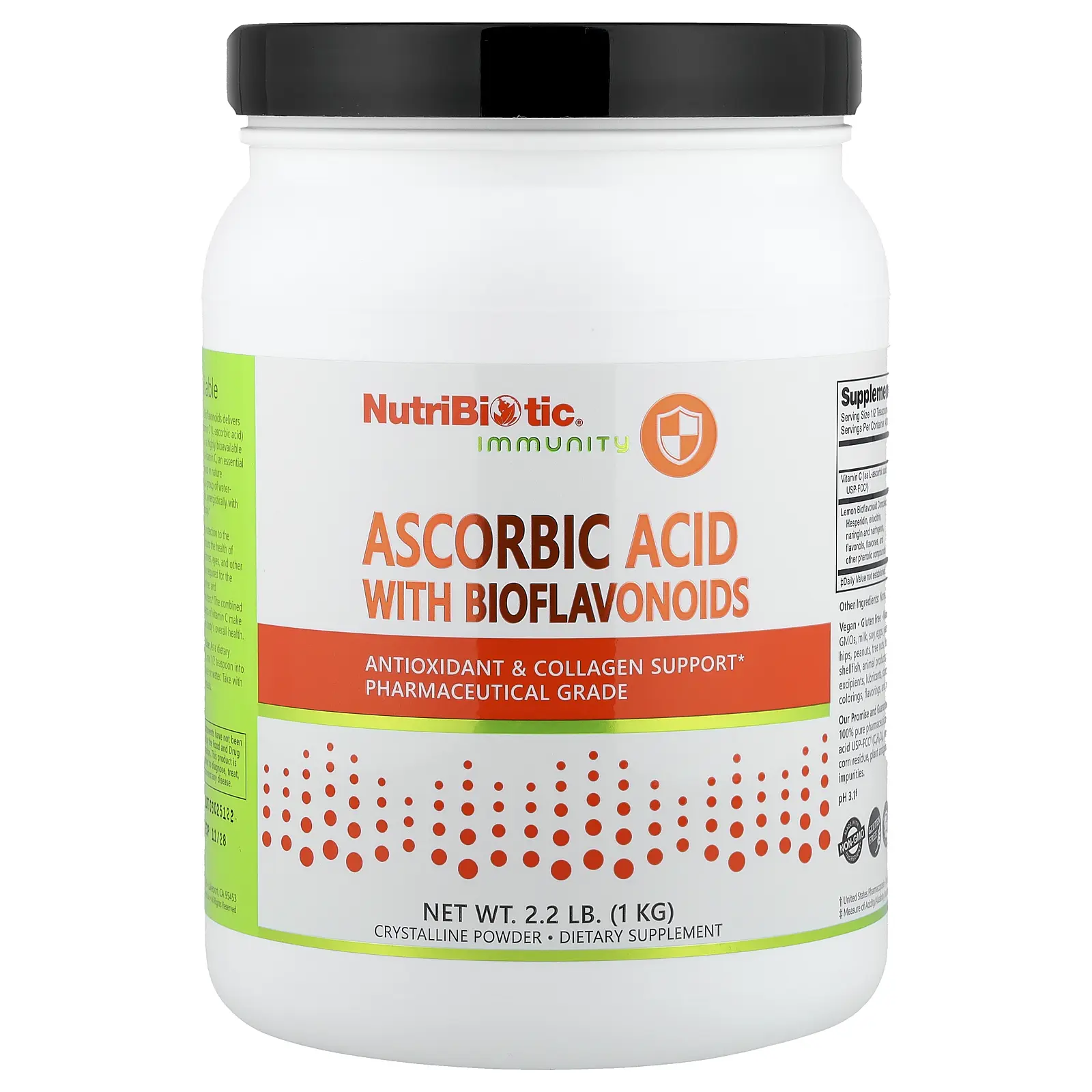 NutriBiotic Immunity, Ascorbic Acid with Bioflavonoids, 2.2 lb (1 kg)