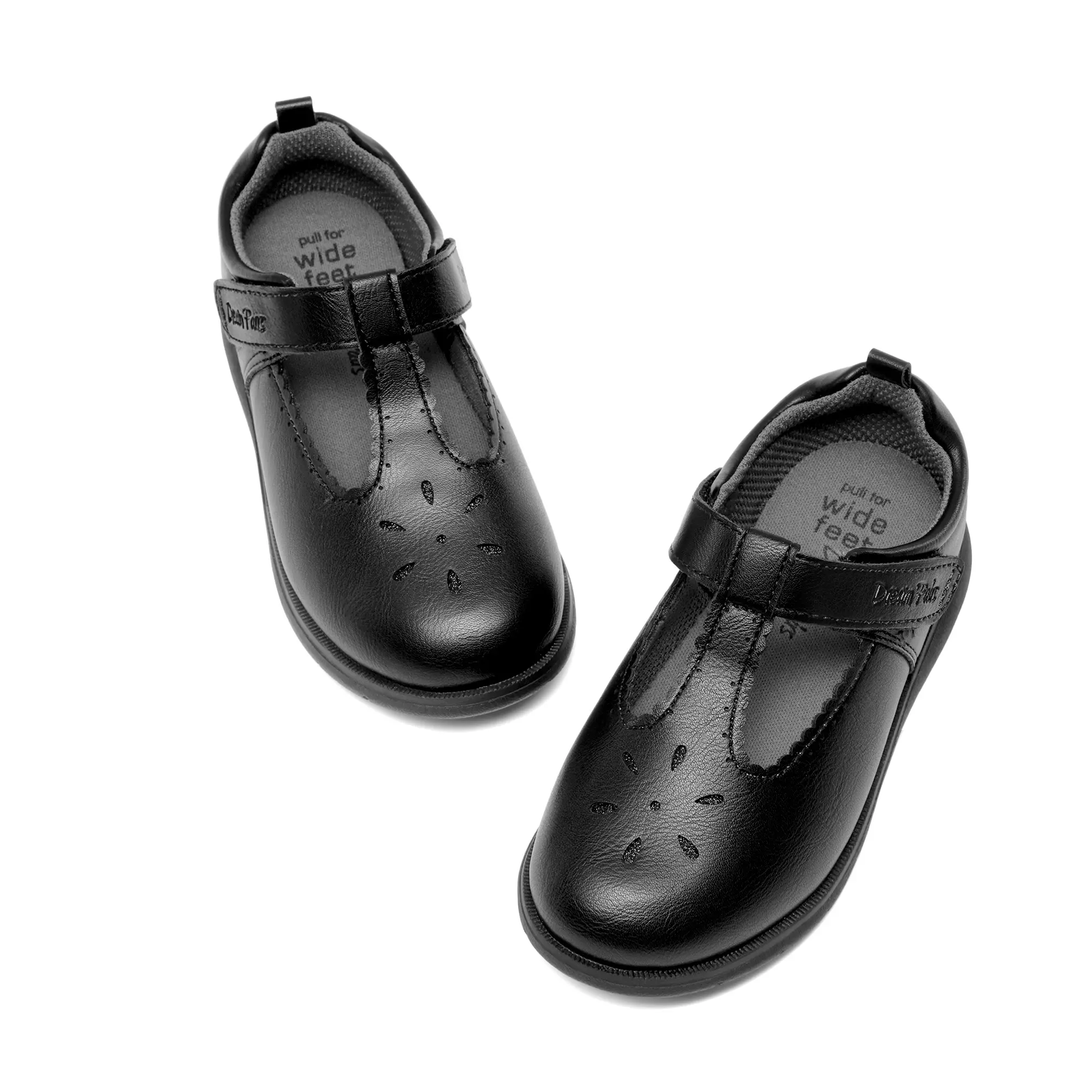 DREAM PAIRS Toddler Girls Mary Jane Dress School Shoes | Back to School Dual Removable Insoles Uniform Flats T-Strap Breathable Lightweight Church Kids Walking Sneakers for Little Girl