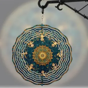 Mandala Pattern Wind Spinner, 360° Rotating Mandala Wind Spinner, Outdoor Decor for Garden, Patio, Balcony & Yard