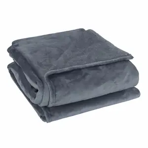 Unique Bargains Flannel Fleece Blanket Queen Size - Soft Lightweight Plush Microfiber Bed Blanket for Sofa or Couch, Machine Washable Blankets Fleeces, Dark Gray 78x90 Inch
