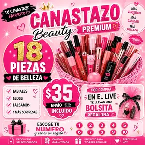 18- pz Canastazo Mixed Lipstick Box with Gloss and Lipgloss by