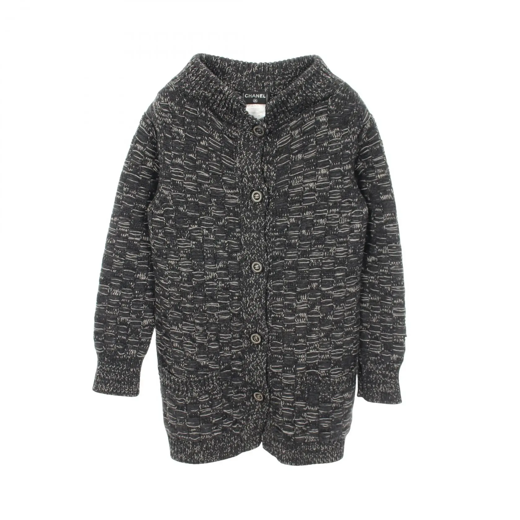 Pre-owned CHANEL Cashmere Small Leather Goods Coco Mark Button Coat