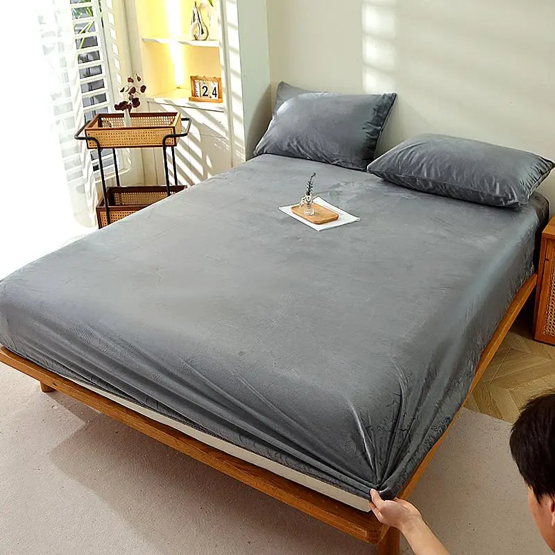 Solid Color Mattress Cover Set, 2/3 Counts/set Including 1 Mattress Cover & 1/2 Pillowcase, Soft Comfortable Polyester Bedsheet Bedding Set Bedset for Home Bedroom