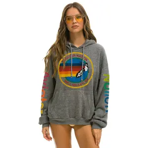 AVIATOR NATION MILL VALLEY RELAXED PULLOVER HOODIE - HEATHER GREY