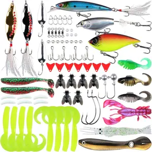 73 count Professional Fishing Tackle Box, -in- Lures Kit with Crankbaits, Spinner Baits, Swim Baits & VIB, Ready for Pike Trout Walleye in Freshwater,  Fishing Gifts for Men,