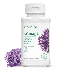Nutrilite Cal Mag D Bone Support Tablets 180 Count Plant-Based Calcium Magnesium Vitamin D Formula for Bone Health and Wellness - Healthcare, Supplement