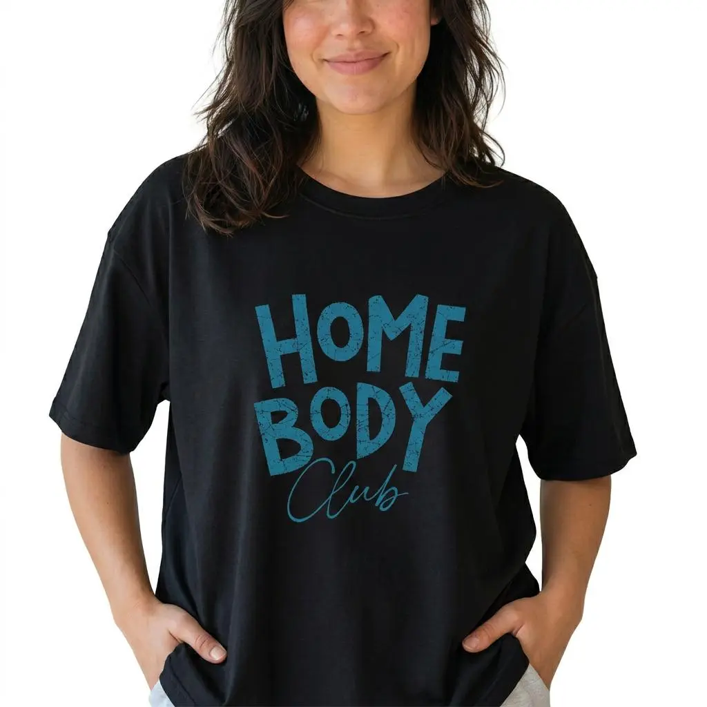 Homebody Club Shirt Women Plus Size Graphic Tee Introvert Casual Top