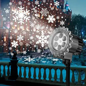Snowflake Projector Night Light, Outdoor Snowflake Projector Ambient Light, Christmas Projector LED Light for Xmas, New Year, Holiday, Outdoor Decorative Lights