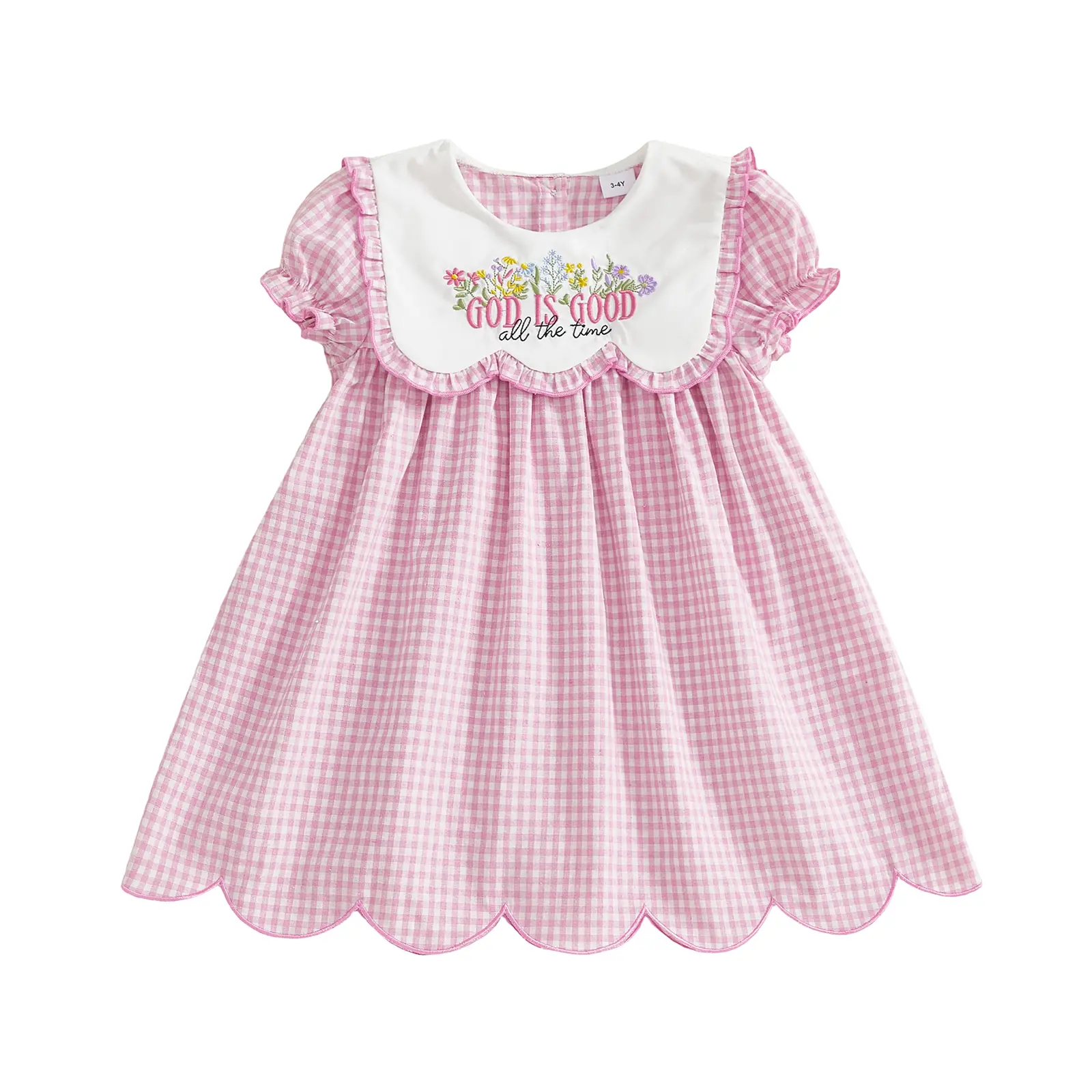 Kids Infant Toddler Baby Girl Easter Dress Floral god is good Embroidery  Smocked Puff Short Sleeve Sailor Collar A-Line Dress Toddler Summer Dress -  TikTok Shop