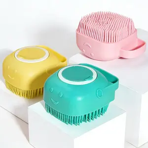 Ultimate 3 Pack Pet Spa Brush Set for All Fur Types with Shampoo Dispenser Gentle Silicone Bristles Non-Slip Handle Easy Clean Design for Dogs Cats and Small Pets