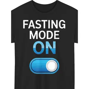 Fasting Mode on Diet Commitment Motivation T-Shirt - No Not Even Water Slogan & Progress Bar Graphic - Lightweight All-Season Short Sleeve Round Neck Casual Fitness Gym Wear - Washable Digital Pr (3-13Y)