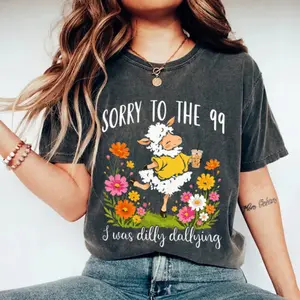 Comfort Colors Sorry to the 99 I Was Dilly Dallying Shirt, Lost Sheep Parable Christian Tee, He Left the 99 Bible Verse T-Shirt, Faith Gift