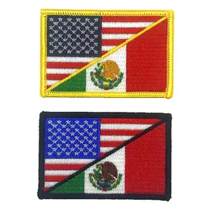 USA Flag Mexico Flag Patch [2PC Bundle -Iron on Sew on - 3.0 X 2.0 -UM1,2]