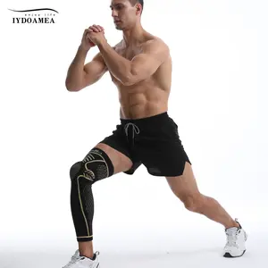 IYDoaMea 1 PC Copper Full Leg Knee Braces For Women & Men, Knee Compression Sleeves With Patella Gel Pad & Side Stabilizers, Knee Support For Sport, Running, Workout