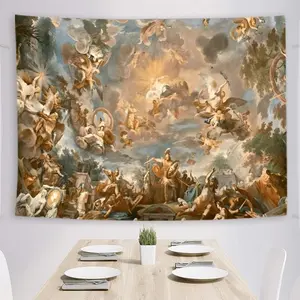 Baroque Religious Art Tapestry, Renaissance Artwork Wall Hanging, Wall Decor Tapestry for Home Bedroom Living Room Dorm Office