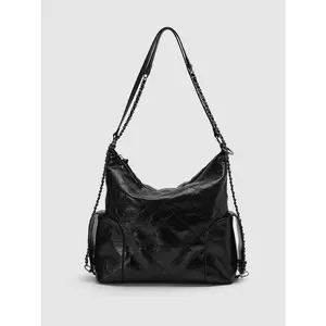 URBAN REVIVO 2026  Spring Women's Classic Quilted Large Capacity Casual Daily Commute Shoulder Backpack - UAWB50225 Backpacks WomensWear