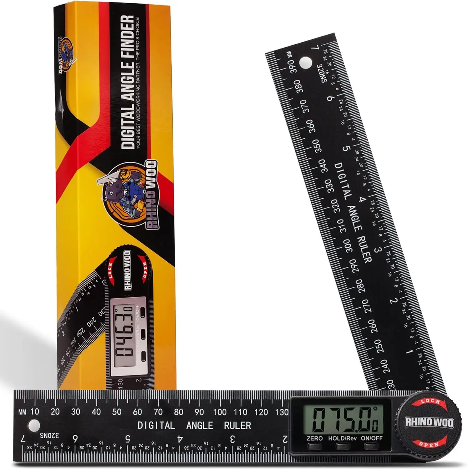 Digital Angle Finder Protractor, Angle Finder Ruler with 7inch/200mm, Angle Measuring Tool for Woodworking/Carpenter/Construction/DIY Measurement(2  Included) (Enhanced ABS)