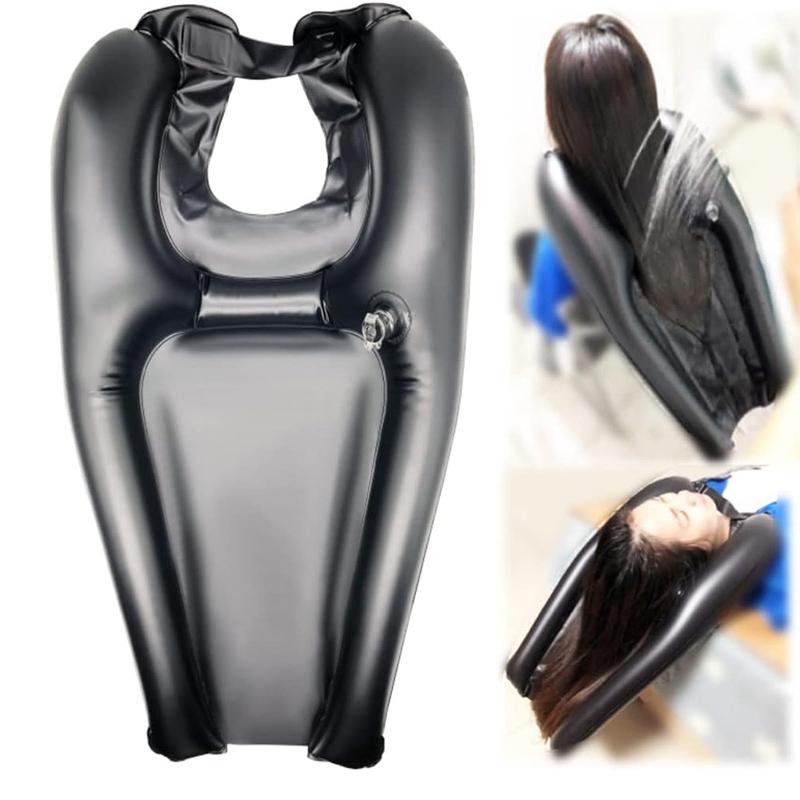 Portable Inflatable Shampoo Basin for Bedridden & Elderly, Hair Washing Sink with Hand Pump, Mobile Hair Spa Salon at Home, Bedside Hair Wash Tray for Seniors & Kids