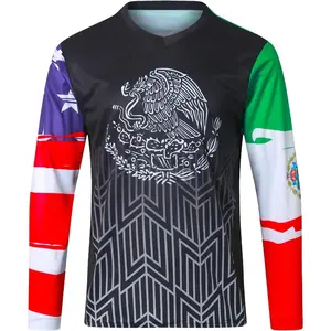 Racing Men's Long Sleeve Off-Road Mexico Jersey Mountain Bike MTB Jersey Downhill&Motocross Shirts team t-shirt sport lover gift Athletic Techwear Athletic Outfit