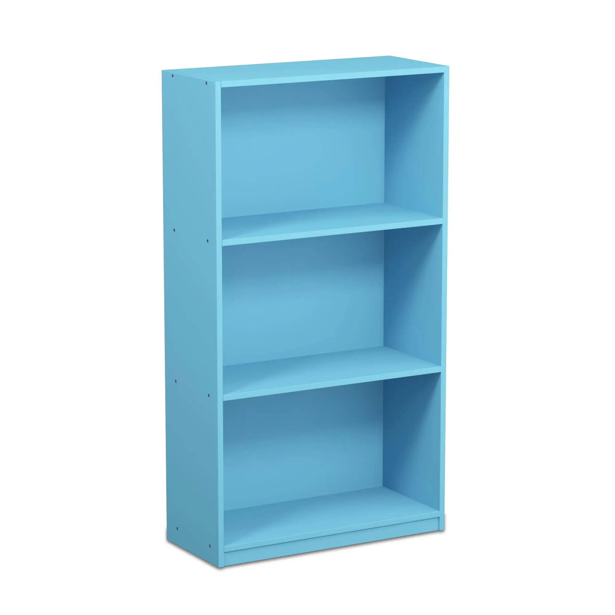 3-Tier Open Shelves Bookcase - Display Storage Living Room Furniture, Simple Sturdy Composite Wood Shelf, 21.8(w)x39.5(h)x9.3(d)in, Assembly Required, for Home Office Study Setup, Light Blue