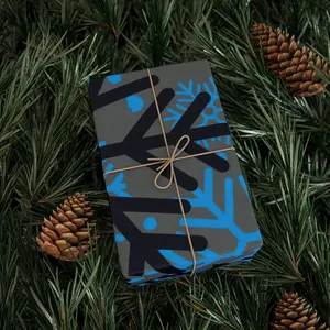 Dark Grey Christmas Snowflakes Wrapping Papers