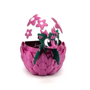 Cherry Blossom Dragon - Colorful Dragon with Pink and White Egg, Featuring Cherry Blossom Design, Ideal for Gifts and Decor