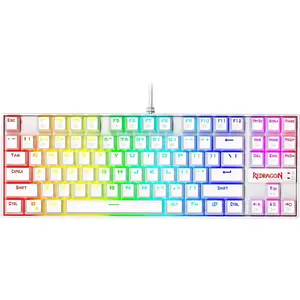 K552 Mechanical Gaming Keyboard 60% Compact 87 Key Kumara Wired Cherry MX Blue Switches Equivalent for Windows PC Gamers (RGB Backlit White)