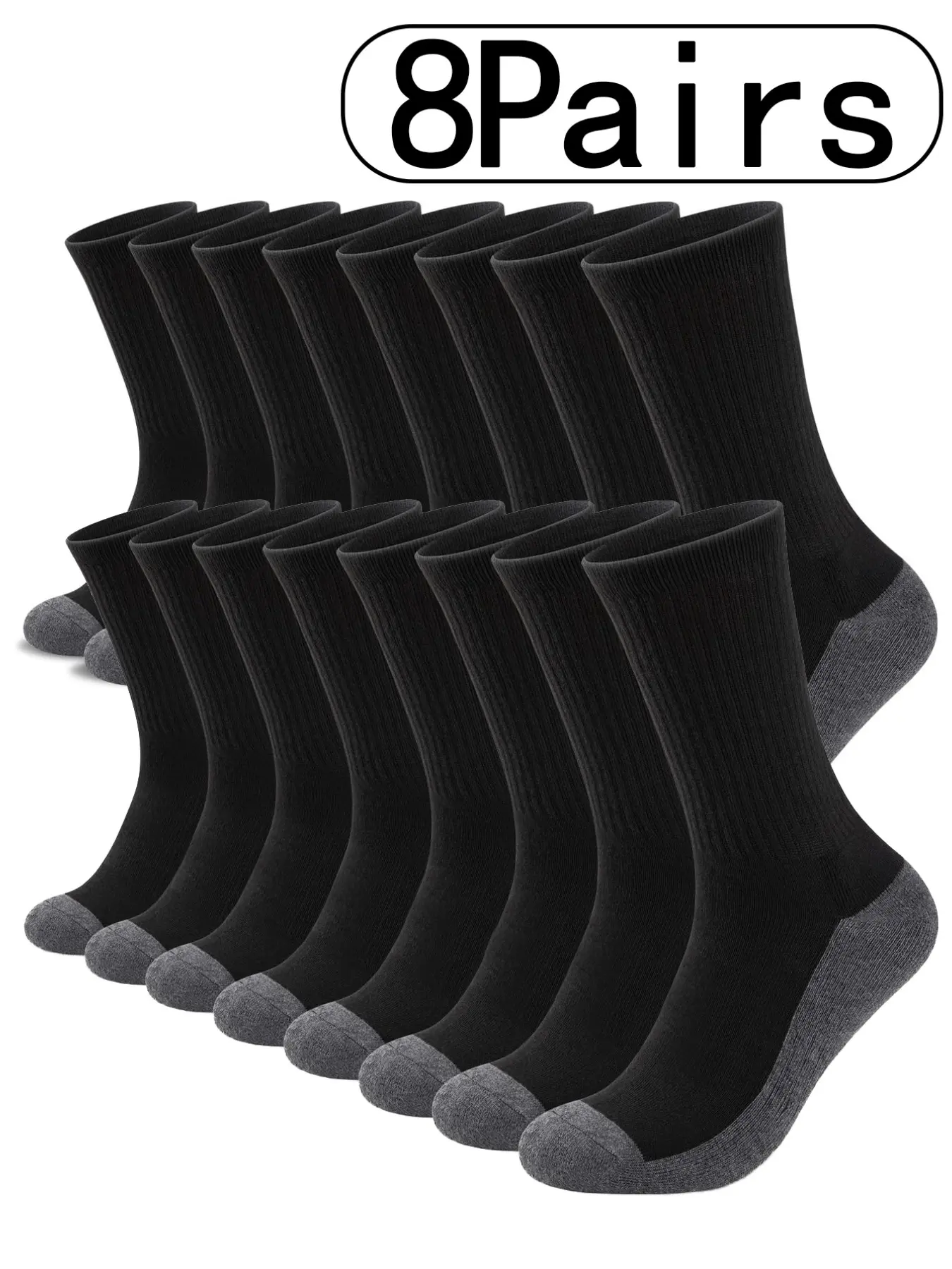 8Pairs-Classic Socks, Breathable Sweat-Absorbing Sports Athletic Socks, Sweat Absorbent Socks, Sports Fit Socks, Unisex Mid-Calf Socks for All Seasons, Versatile Casual Wear