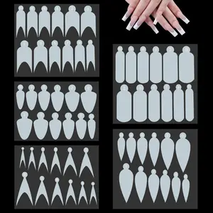 60 PCS Silicone French Manicure Stickers for Nail Mold,Dual Nail Forms Mould Sticker,Gel Extension Quick Building