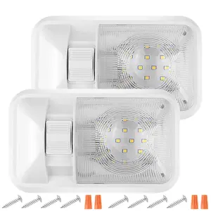 RV LED Interior Light – 24 LED Chips Single Dome Light Fixture, Dimmable 12V Ceiling Light with Direct Hardwire  for RV Camper Trailer Motorhome Boat
